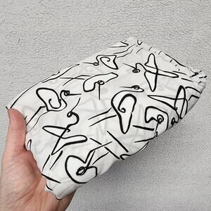 Vintage Storks by Martha Key West Hand Print Fabric 3.5 Yards Black White Birds